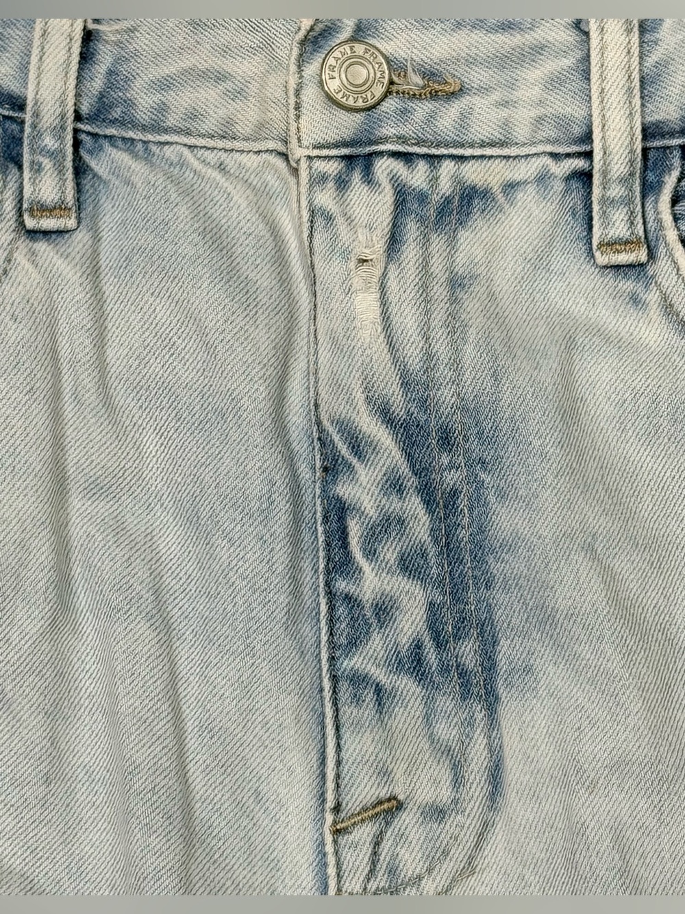 FRAME Le Jane Crop Luster Light Wash Raw Hem Jeans Size 30 - Picture 10 of 14